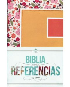 Biblia RVR60 Referencia Imitacion Piel Naranja Flores Tamaño Manual