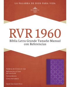 Biblia RVR60 Letra Grande Tamaño Manual Referencias Violeta Plateado