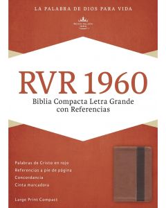 Biblia RVR60 Compacta Letra Grande Referencias Imitacion Piel Cobre Marron Profundo