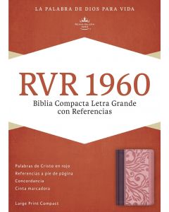 Biblia RVR60 Compacta Letra Grande Referencias Imitacion Piel Rosa Borravino