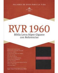Biblia RVR60 Super Gigante Referencias Imitacion Piel Negro Rojo