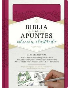 Biblia RVR60 Apuntes Edicion Ilustrada Imitacion Piel Rosada