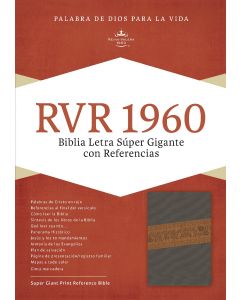 Biblia RVR60 Letra Super Gigante Referencias Imitacion Piel Gris Cafe