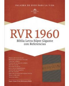 Biblia RVR60 Letra Super Gigante Referencias Imitacion Piel Gris Cafe Indice