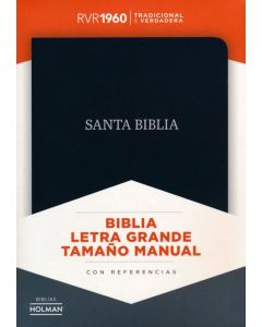 Biblia RVR 1960 Letra Grande Tamaño Manual Piel Fabricada Negra con Indice