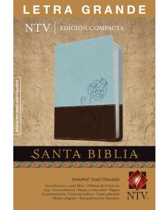 Biblia NTV Edicion Compacta Letra Grande Imitacion Piel Azul Chocolate