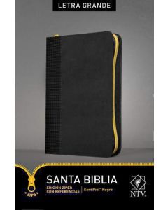 Biblia NTV - Tamaño Grande, Letra Grande con Cierre color Negro
