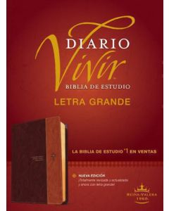 Biblia de Estudio Diario Vivir RVR1960 Letra Grande Color Cafe Duo Tono Sentipiel