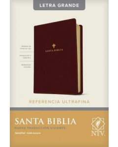Biblia NTV, Tamaño Grande, Edición De Referencia Ultrafina, Letra Grande, Semi-Piel, Color Café Oscuro