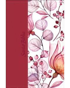 Biblia NTV Edicion Personal, Letra Grande, Sentipiel color Rosa con diseño floral con Indice, canto color plata