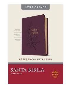 Biblia RVR60, Tamaño Grande Ultrafina, Sentipiel Color Ciruela, Letra Grande Con Indice