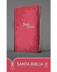 Biblia NTV, Sentipiel Color Rosa, Edición zíper, Diseño Flores