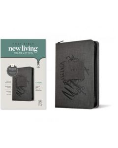 Biblia NLT (ingles) Cubierta Canvas, Tamaño Compacto Con Cierre, Diseño Negro