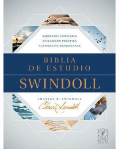 Biblia de estudio Swindoll NTV, imitacion piel, color negro con indice