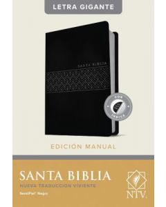 Biblia NTV, Tamaño manual, letra grande, Imitacion piel Color Negro con Indice