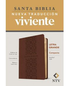 Biblia NTV, Tamaño Compacta, Imitacion Piel, Color Cafe, Letra grande