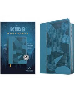 Biblia NLT (ingles) Imitacion Piel Tamaño Manual Con Indice, Diseño Camo Azul