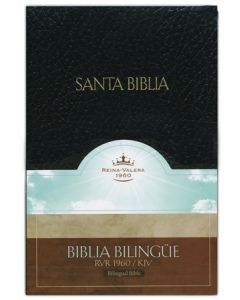 Biblia RVR60 KJV Bilingue Tapa Dura Negro Tamaño Grande Indice
