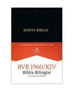 Biblia RVR60 KJV Bilingue Imitacion Piel Negro Tamaño Grande Indice
