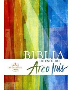 Biblia RVR60 Arco Iris Estudio Imitacion Piel Negro Canto Plateado