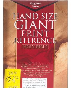 Bible KJV Hand Size Giant Print Reference Leather Bound Black