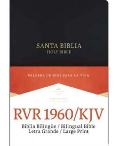 Biblia RVR60 Bilingue Letra Grande Imitacion Piel Negro
