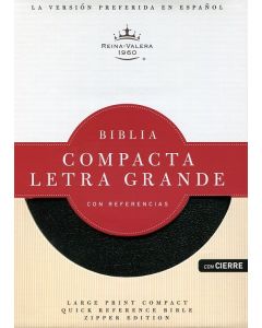 Biblia RVR60 Compacta Letra Grande Referencias Piel Especial Negro Cierre