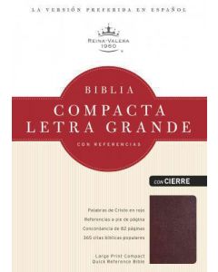 Biblia RVR60 Compacta Letra Grande Referencias Imitacion Piel Vino Cierre