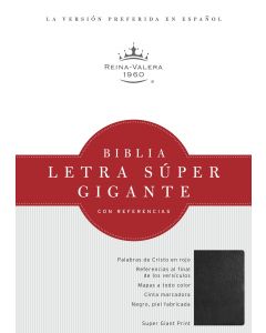 Biblia RVR60 Letra Super Gigante Referencias Piel Especial Negro Tamaño Extra Grande