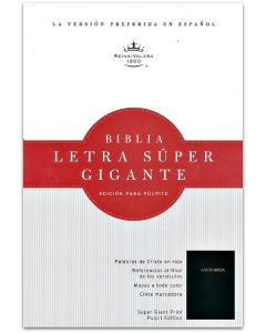 Biblia RVR60 Letra Super Gigante Edicion Para Pulpito Tapa Dura Negro Gigante Tamaño Extra Grande