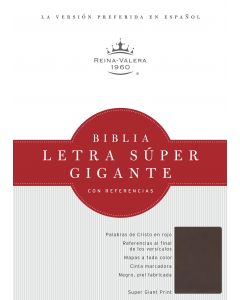 Biblia RVR60 Letra Super Gigante Referencias Piel Especial Cafe Tamaño Extra Grande