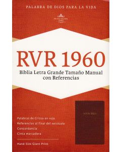 Biblia RVR60 Letra Grande Tamaño Manual Referencias Imitacion Piel Vino