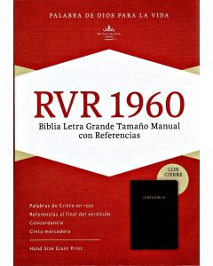 Biblia RVR60 Letra Grande Tamaño Manual Referencias Piel Especial Negro Cierre Tamaño Manual Indice