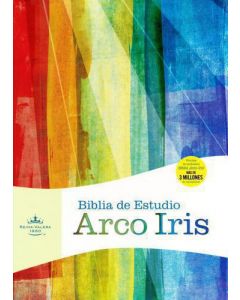 Biblia RVR60 Arco Iris Estudio Imitacion Piel Negro Indice Canto Plateado