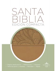 Biblia RVR60 Topacio Piel Especial Cafe Tamaño Compacto