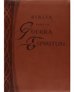Biblia RVR60 Guerra Espiritual Piel Italiana Cafe Tamaño Grande