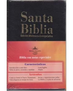 Biblia RVR60 Misionera Evangelica Vinil Negro Indice