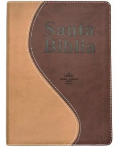 Biblia RVR1960 Tamaño Manual, Senti Piel, Duo Tono Marron, Con Indice, Canto Dorado