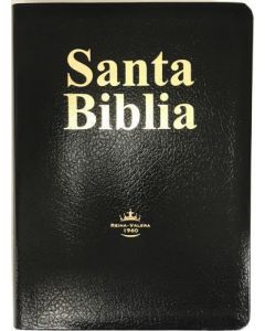Biblia RVR1960 Tamaño Manual, Imitacion Piel, Color Negro, Canto Dorado