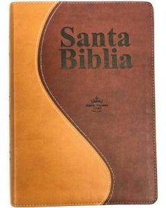 Biblia RVR60 Gigante Concordancia Piel Fabricada Color Rojo y Beige con Indice