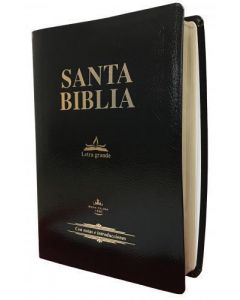 Biblia RVR1960 Tamaño Grande, Letra Grande, Imitacion Piel, Color Negro, Canto Dorado