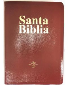 Biblia RVR1960 Tamaño Grande, Letra Grande, Imitacion Piel, Color Vino, Canto Dorado