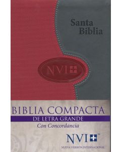 Biblia NVI Tamaño Compacto Letra Grande Concordancia Piel Especial Vino Gris Indice