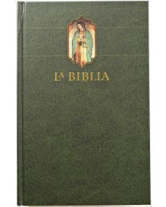 La Biblia Católica (Biblia De America) Tamaño Regular, Pasta Dura, Color Verde, Virgen de Guadalupe en Portada