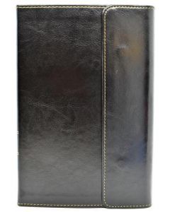 Biblia RVR1960 tamaño manual, letra grande, símil piel negro con solapa e imán