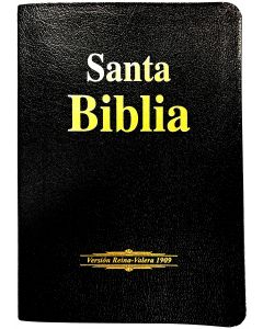 Biblia RVR09 Letra Grande Piel Negro Caja Amarilla