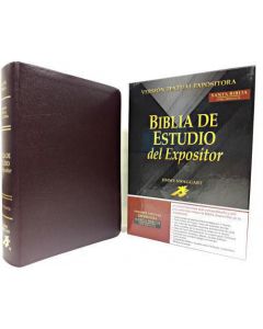 Biblia de Estudio del Expositor Piel Recontruida Color Vino - Version Textual con Comentarios de Jimmy Swaggart