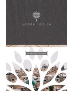 Biblia RVR1960 - Letra Grande, Tamaño Manual, Tapa Dura, Color Negra Con Imágenes de Tierra Santa