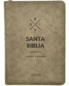 Biblia NVI Tamaño Compacto, Sentipiel Color Marron con Cierre