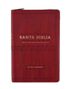 Biblia NVI, Tamaño Manual, Imitacion Piel, Color Vino Con Cierre